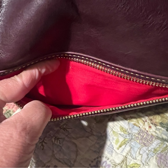 Dooney & Bourke Plum Wine East West Zip Sac - Picture 5 of 7